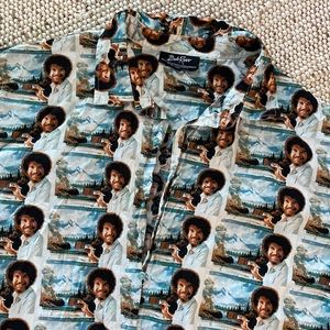 Bob Ross short sleeve casual button down shirt